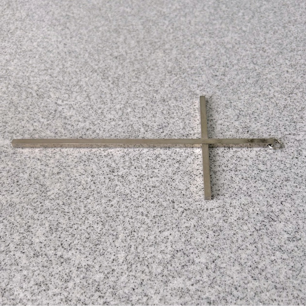 CROSS Contemporary Modern Silver color Metal Wall hanging Home decor Like new - Picture 10 of 11